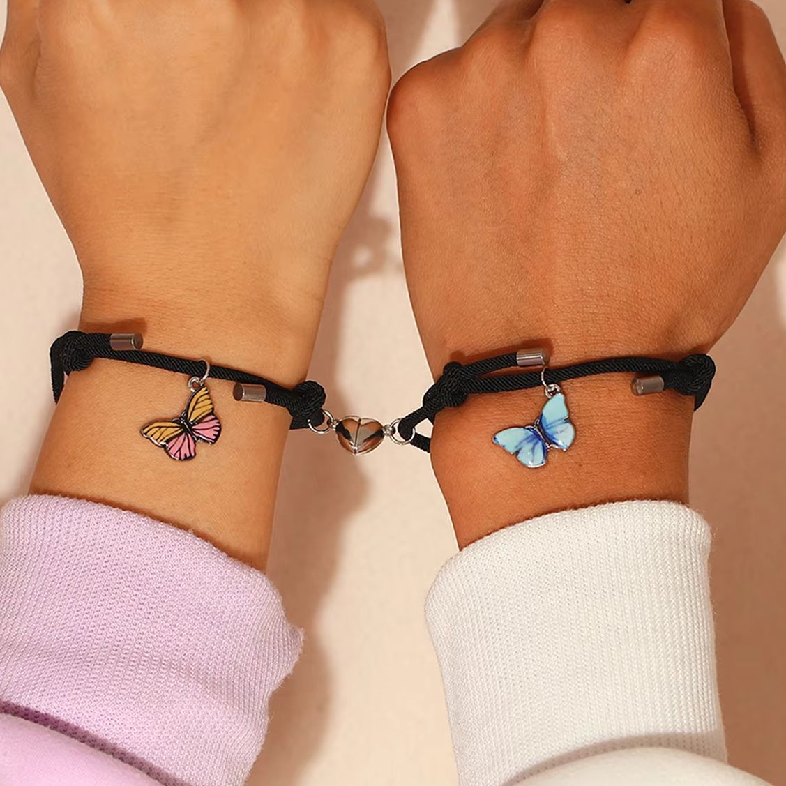 Butterfly Clasp Deployant - 2 pçs/set borboleta pingente luminoso casais