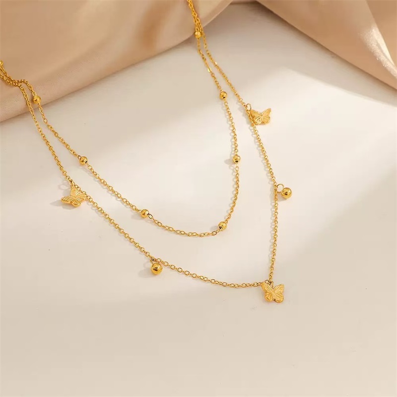 Butterfly Clasp Deployant - Colar Minimalista de Aço Inoxidável 316L
