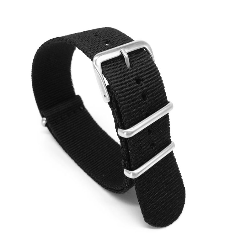 Nato Strap Nylon - Pulseira de nylon preta para relógios
